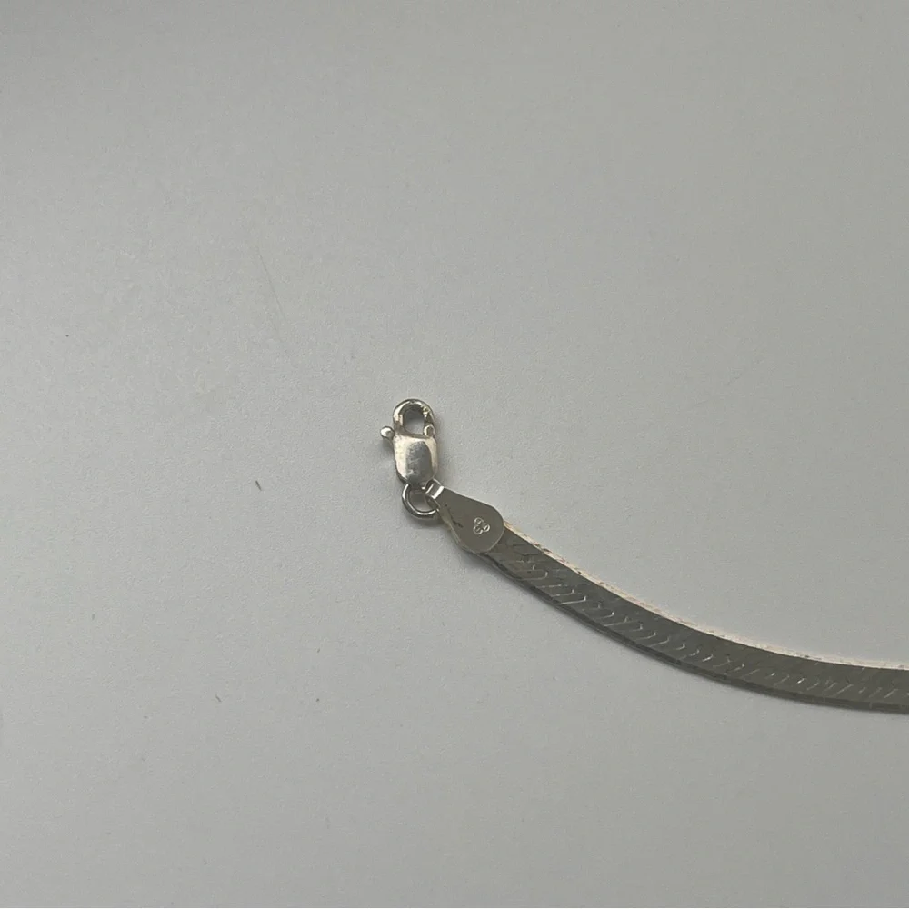 Vintage Sterling Silver 925 Italy Herringbone Necklace & matching Bracelet